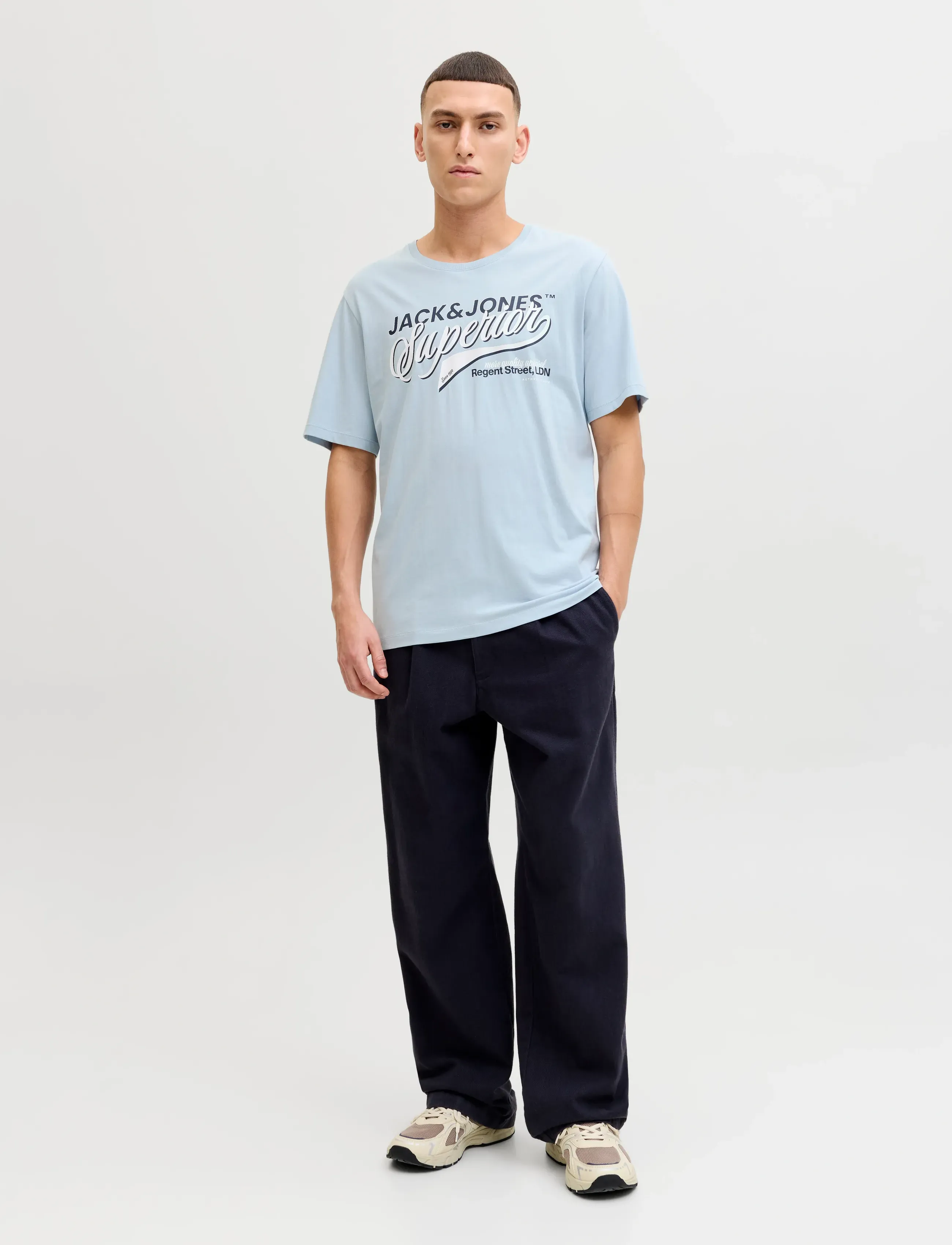 Jack & Jones - JJELOGO TEE SS O-NECK 2 COL SS26 SN - kortærmede t-shirts - celestial blue - 3