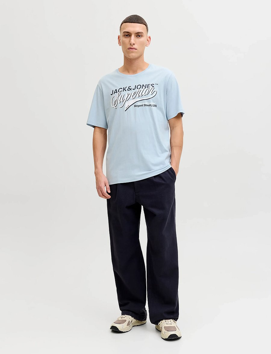 Jack & Jones - JJELOGO TEE SS O-NECK 2 COL SS26 SN - kortærmede t-shirts - celestial blue - 3