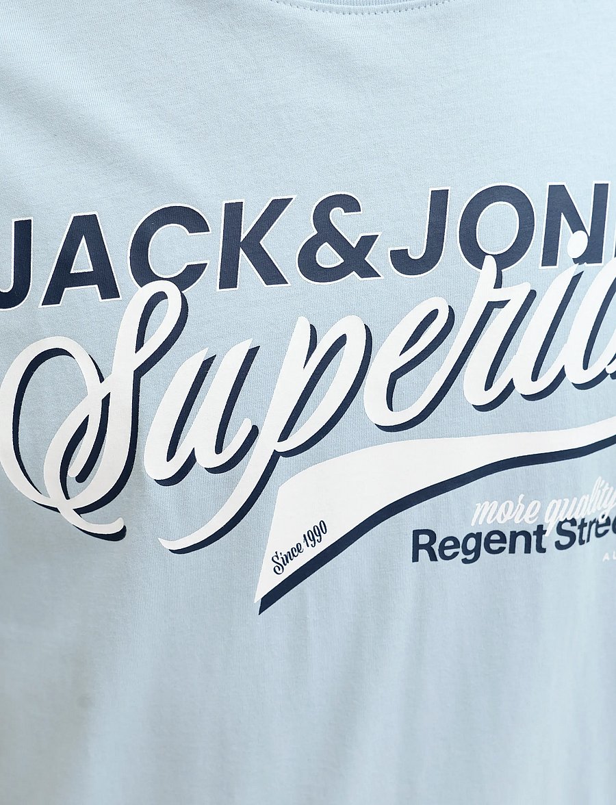 Jack & Jones - JJELOGO TEE SS O-NECK 2 COL SS26 SN - kortærmede t-shirts - celestial blue - 4
