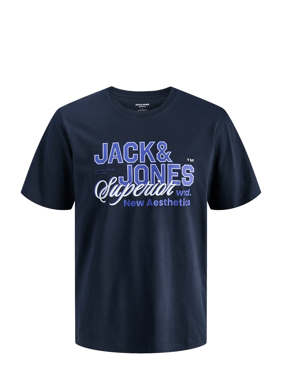 Jack & Jones - JJELOGO TEE SS O-NECK 2 COL SS26 SN - t-shirts à manches courtes - navy blazer - 1