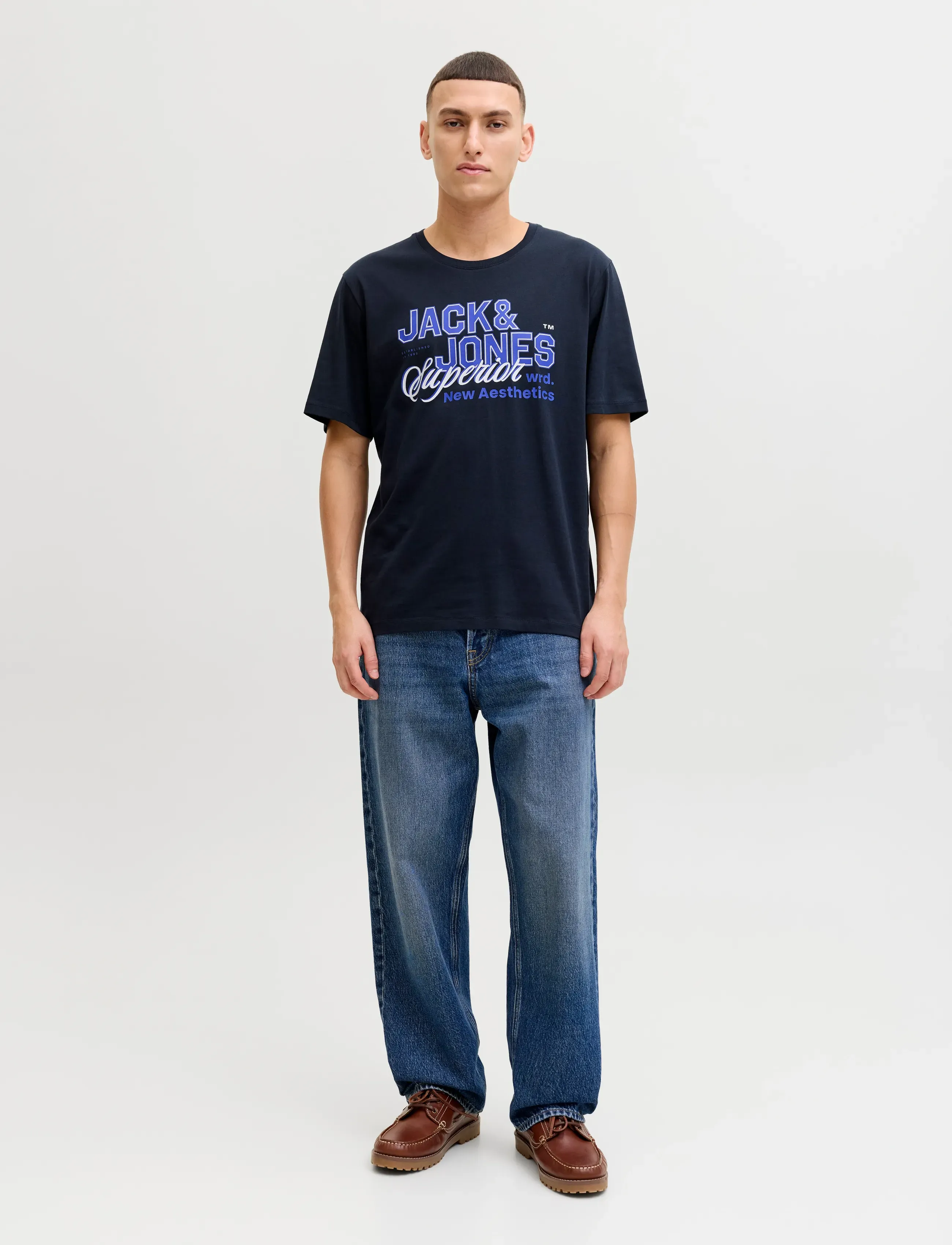 Jack & Jones - JJELOGO TEE SS O-NECK 2 COL SS26 SN - t-shirts à manches courtes - navy blazer - 3