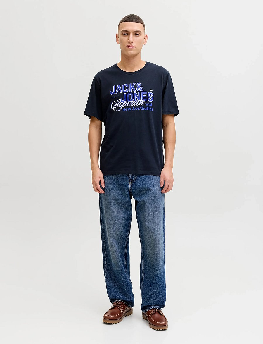 Jack & Jones - JJELOGO TEE SS O-NECK 2 COL SS26 SN - t-shirts à manches courtes - navy blazer - 3