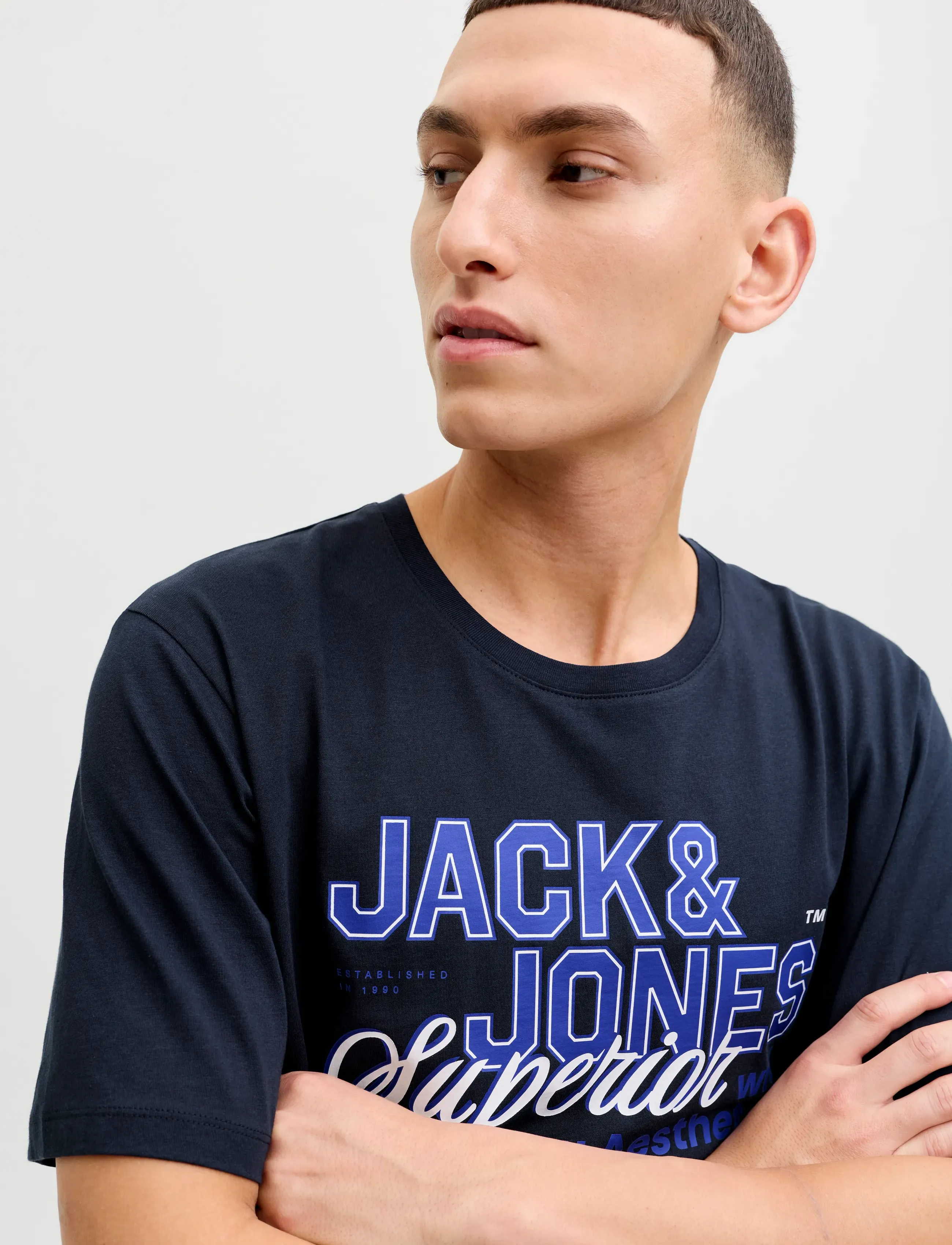 Jack & Jones - JJELOGO TEE SS O-NECK 2 COL SS26 SN - t-shirts à manches courtes - navy blazer - 5