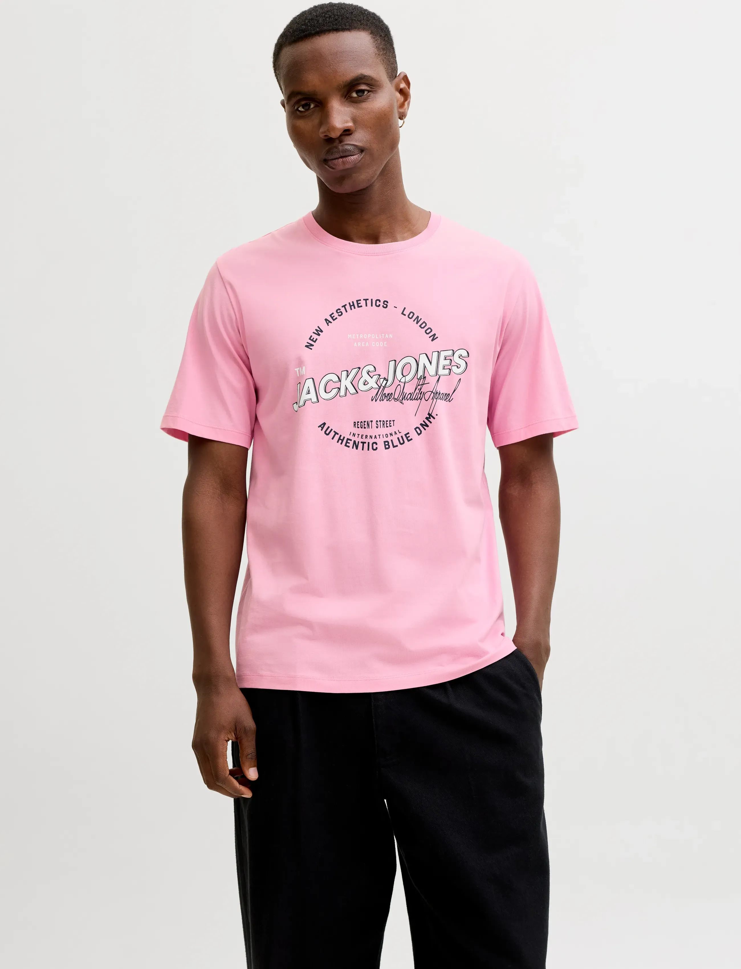 Jack & Jones JJELOGO TEE SS O-NECK 2 COL SS26 SN - Tøj - PRISM PINK / pink/rose