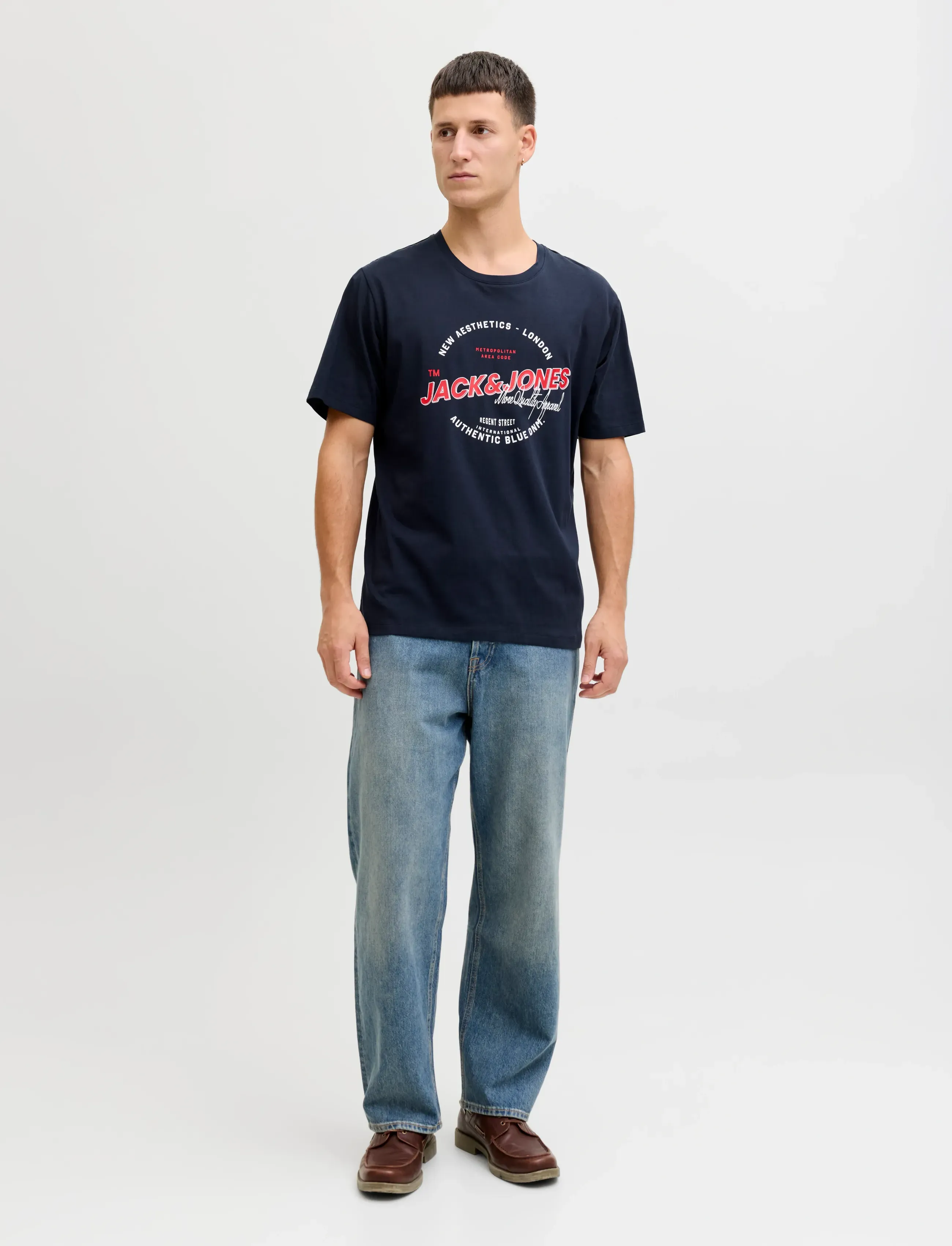 Jack & Jones - JJELOGO TEE SS O-NECK 2 COL SS26 SN - kortærmede t-shirts - sky captain - 3