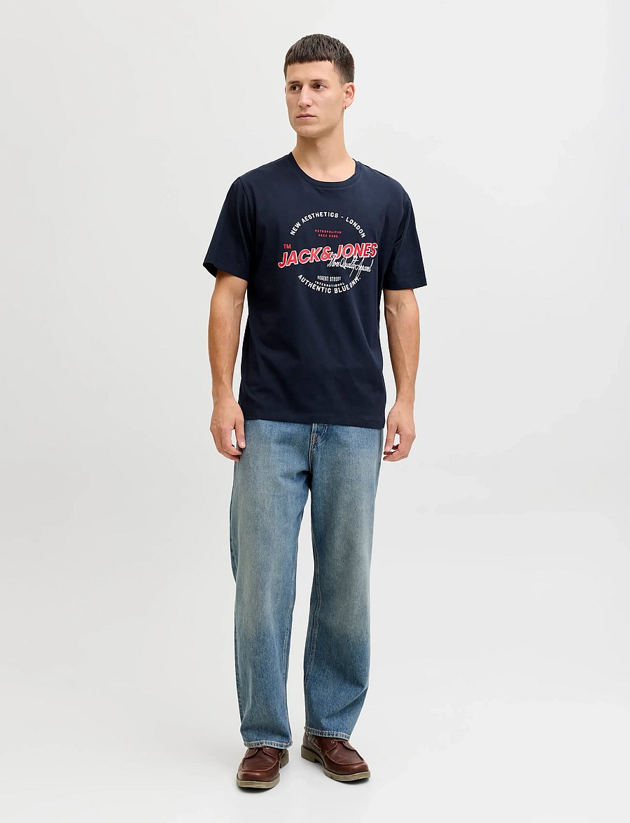 Jack & Jones - JJELOGO TEE SS O-NECK 2 COL SS26 SN - kortærmede t-shirts - sky captain - 3