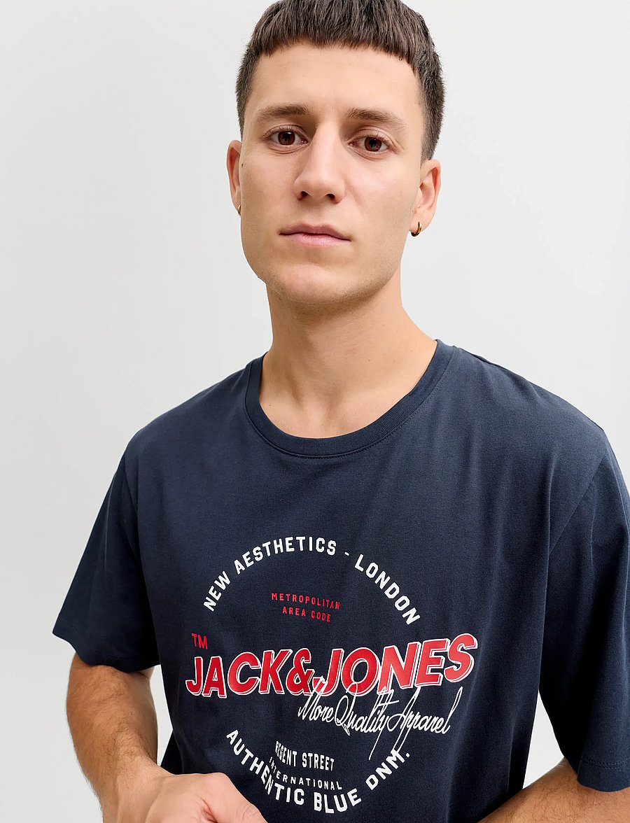 Jack & Jones - JJELOGO TEE SS O-NECK 2 COL SS26 SN - kortærmede t-shirts - sky captain - 5