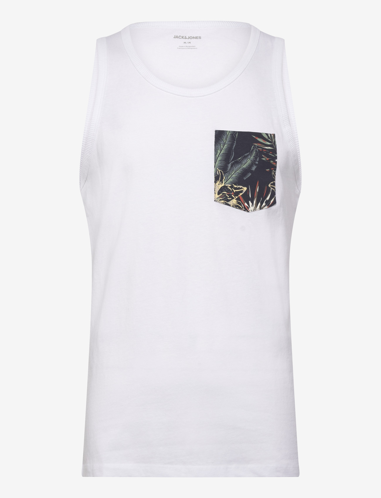Jack & Jones - JJHONOLULU POCKET AOP TANKTOP SL - sleeveless shirts - bright white - 0