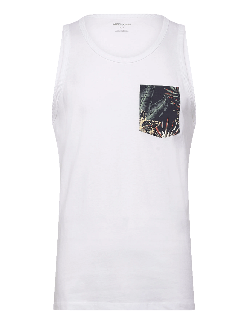 Jack & Jones - JJHONOLULU POCKET AOP TANKTOP SL - sleeveless shirts - bright white - 0