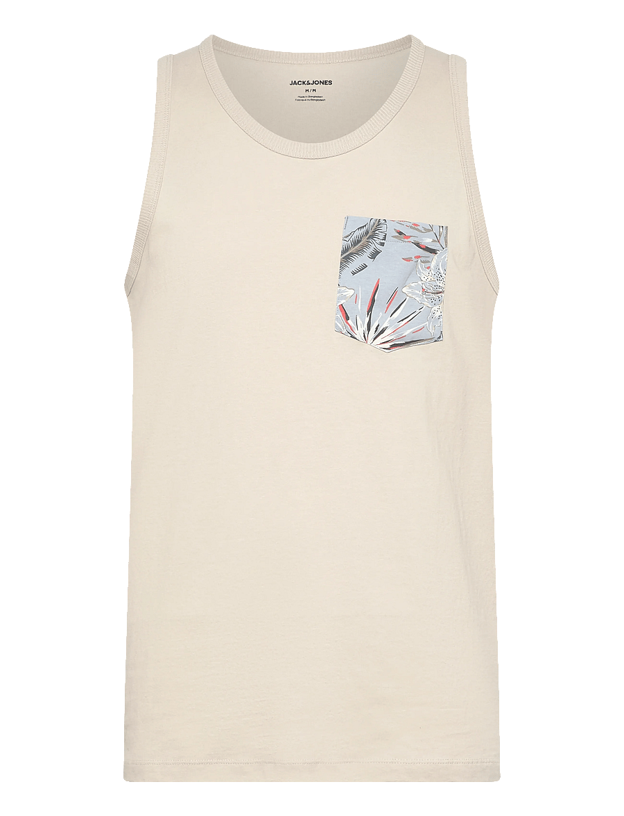 Jack & Jones - JJHONOLULU POCKET AOP TANKTOP SL - tanktops - moonbeam - 0