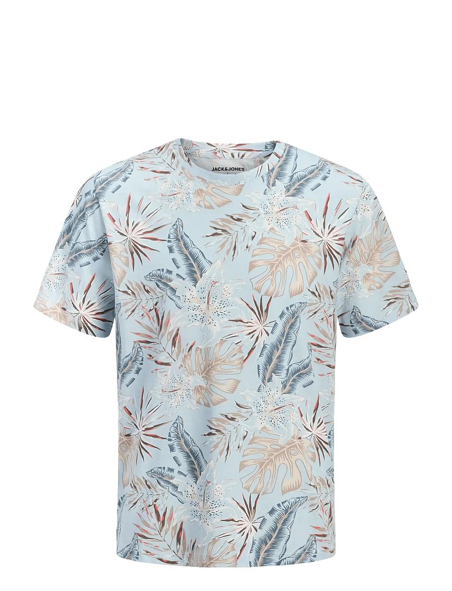 Jack & Jones - JJHONOLULU AOP TEE SS CREW NECK - kurzärmelige t-shirts - celestial blue - 1