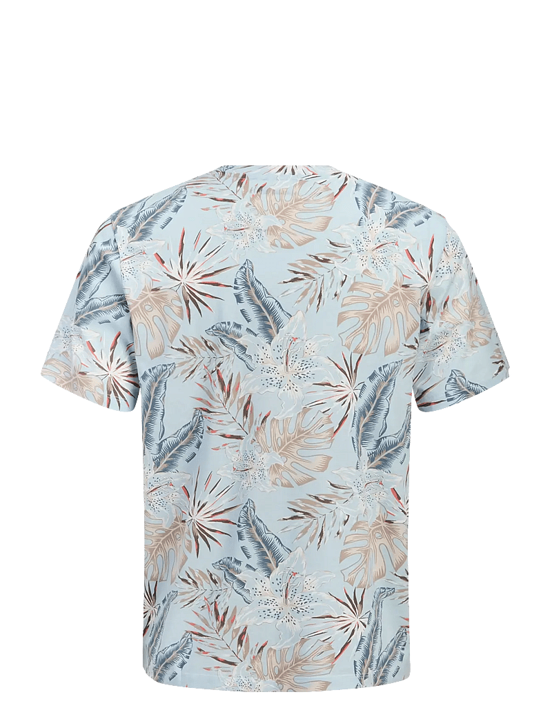 Jack & Jones - JJHONOLULU AOP TEE SS CREW NECK - lühikeste varrukatega t-särgid - celestial blue - 2