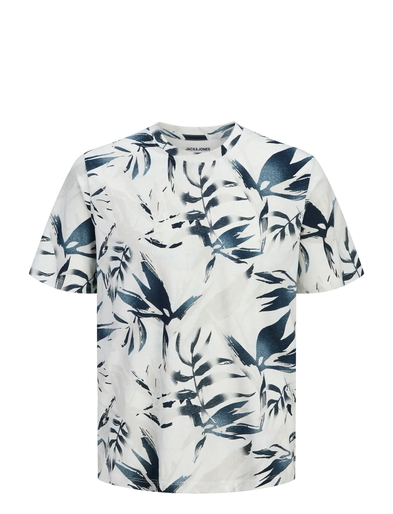 Jack & Jones JJHONOLULU AOP TEE SS CREW NECK - T-shirts - CLOUD DANCER / white