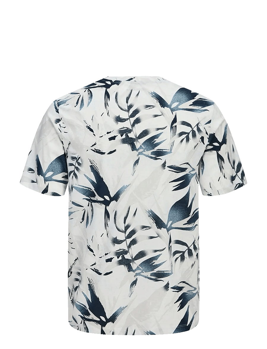 Jack & Jones - JJHONOLULU AOP TEE SS CREW NECK - kortärmade t-shirts - cloud dancer - 2