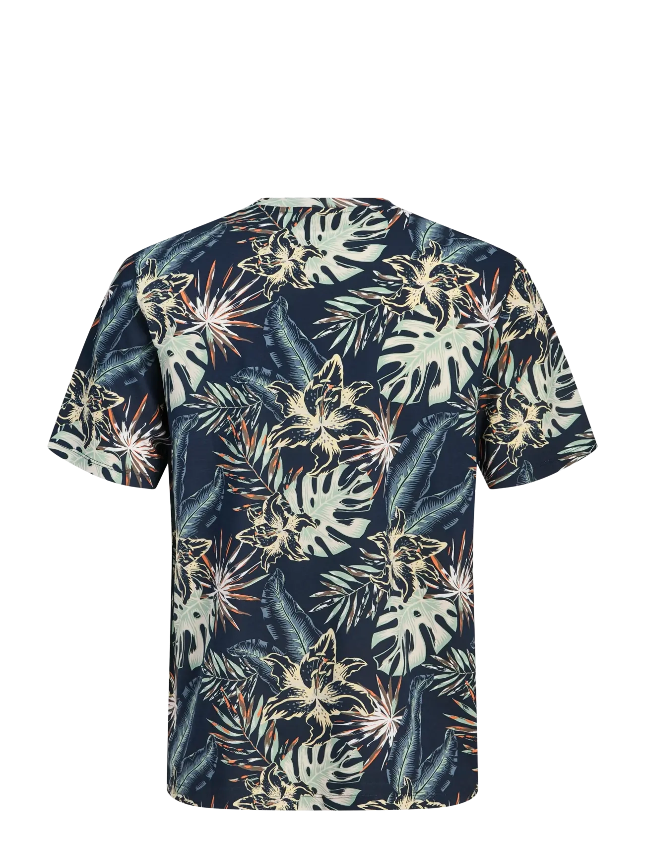 Jack & Jones - JJHONOLULU AOP TEE SS CREW NECK - stutterma bolir - navy blazer - 2
