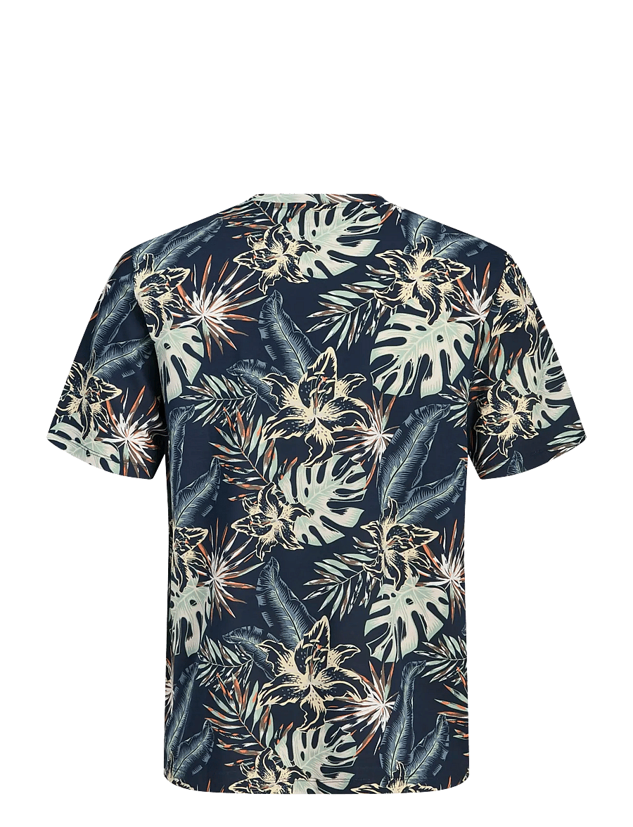 Jack & Jones - JJHONOLULU AOP TEE SS CREW NECK - lühikeste varrukatega t-särgid - navy blazer - 2