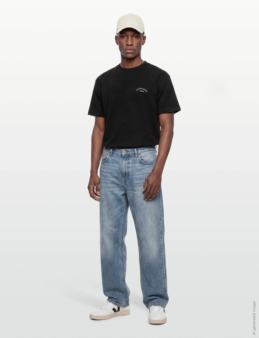Jack & Jones - JJCOLLEGE LOGO TEE SS CREW NECK - kortærmede t-shirts - black - 0