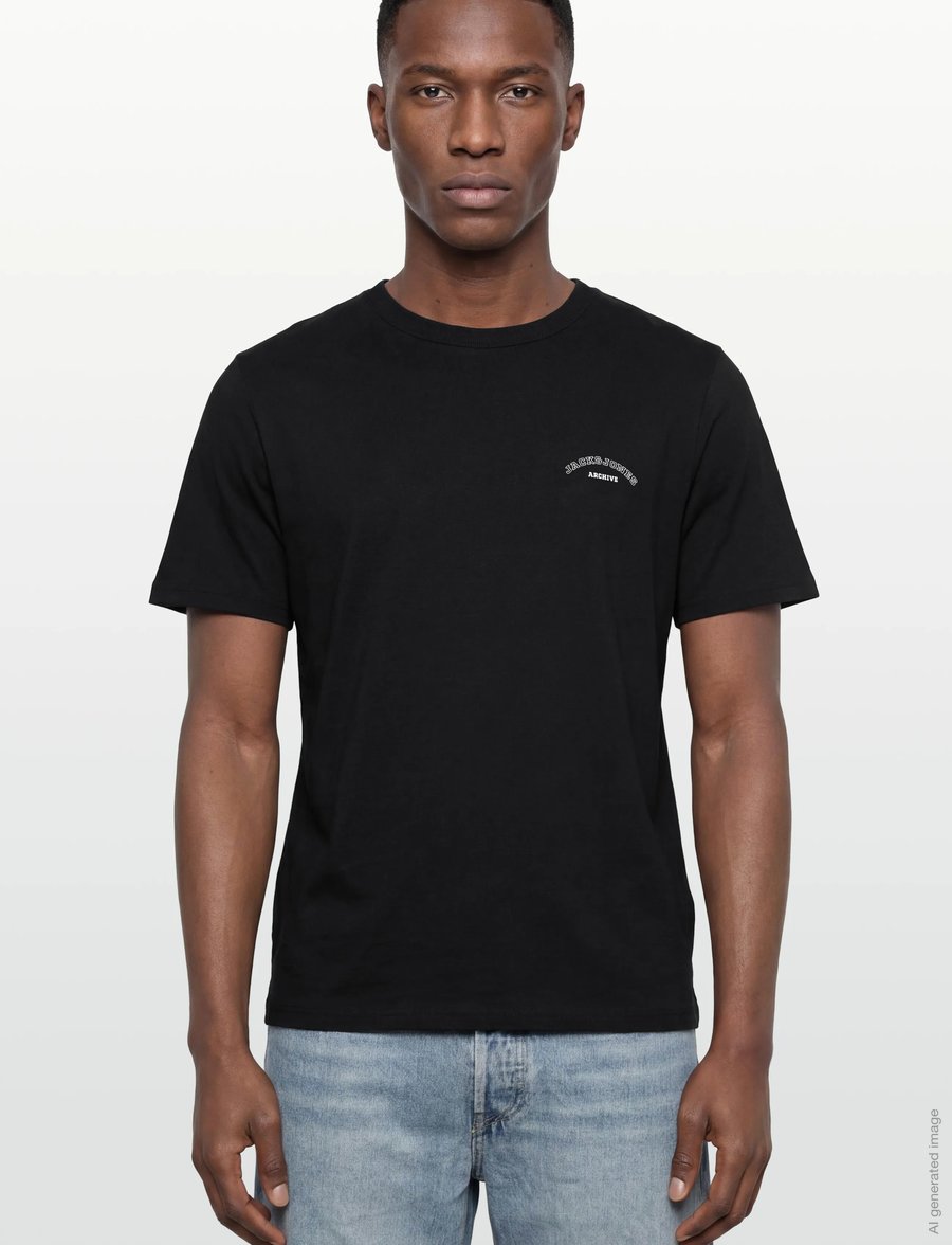 Jack & Jones - JJCOLLEGE LOGO TEE SS CREW NECK - kortærmede t-shirts - black - 3