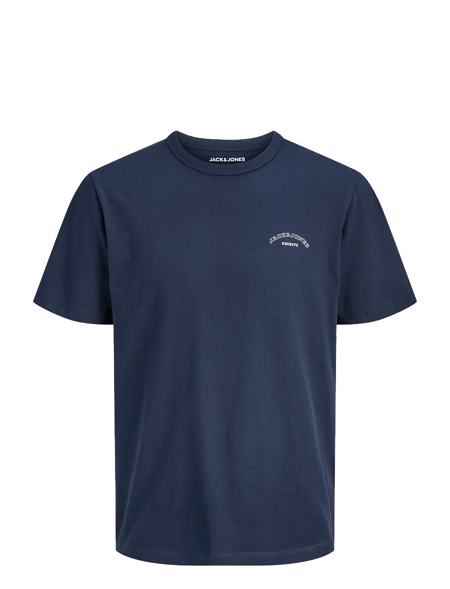 Jack & Jones - JJCOLLEGE LOGO TEE SS CREW NECK - kortærmede t-shirts - navy blazer - 1
