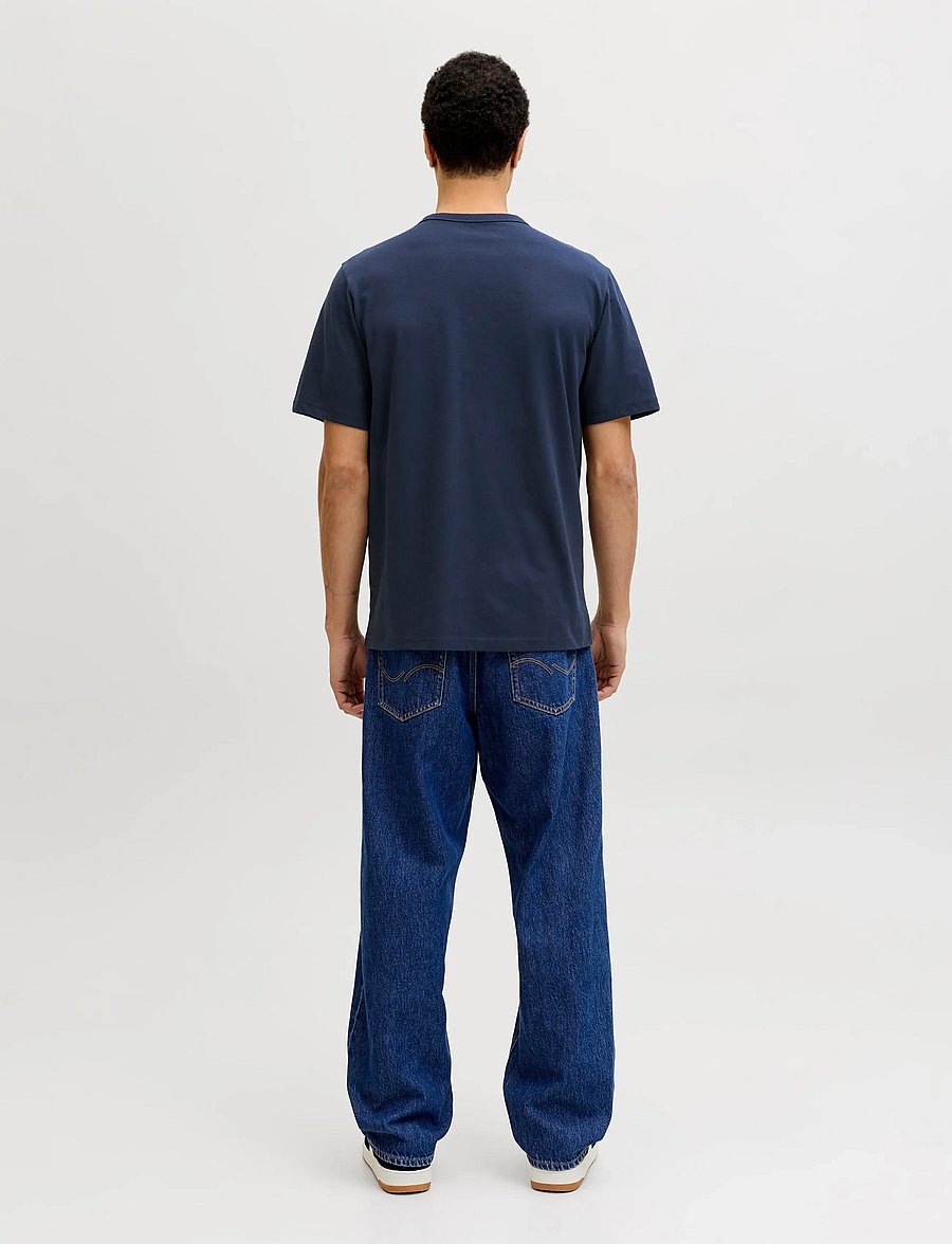 Jack & Jones - JJCOLLEGE LOGO TEE SS CREW NECK - kortærmede t-shirts - navy blazer - 3