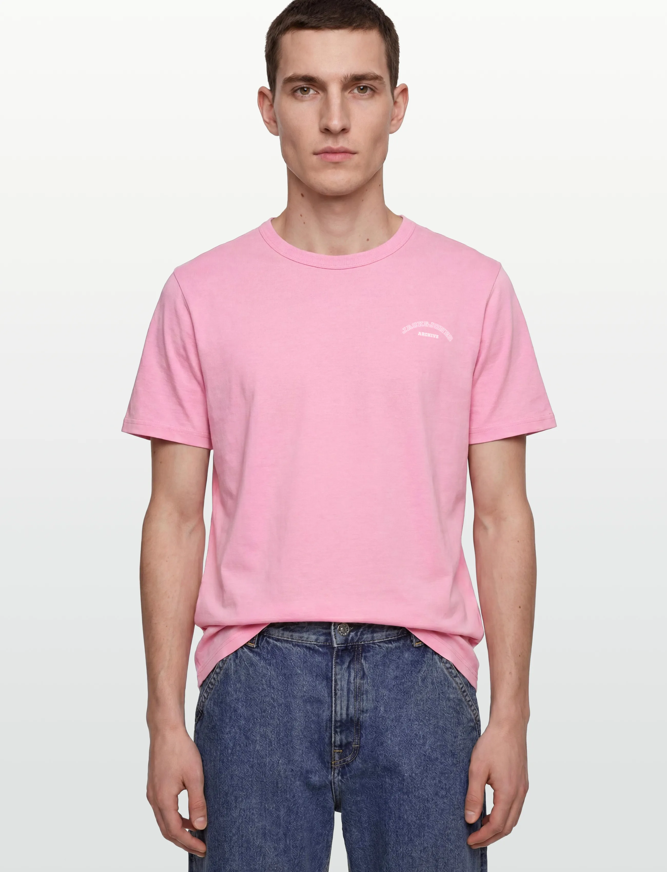 Jack & Jones - JJCOLLEGE LOGO TEE SS CREW NECK - kortärmade t-shirts - prism pink - 3