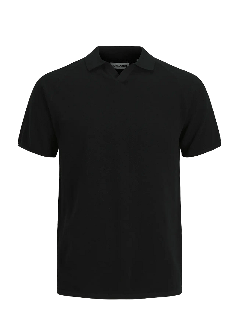 Jack & Jones - JJHILL KNIT SPLIT NECK SS26 - polostrik - black - 1
