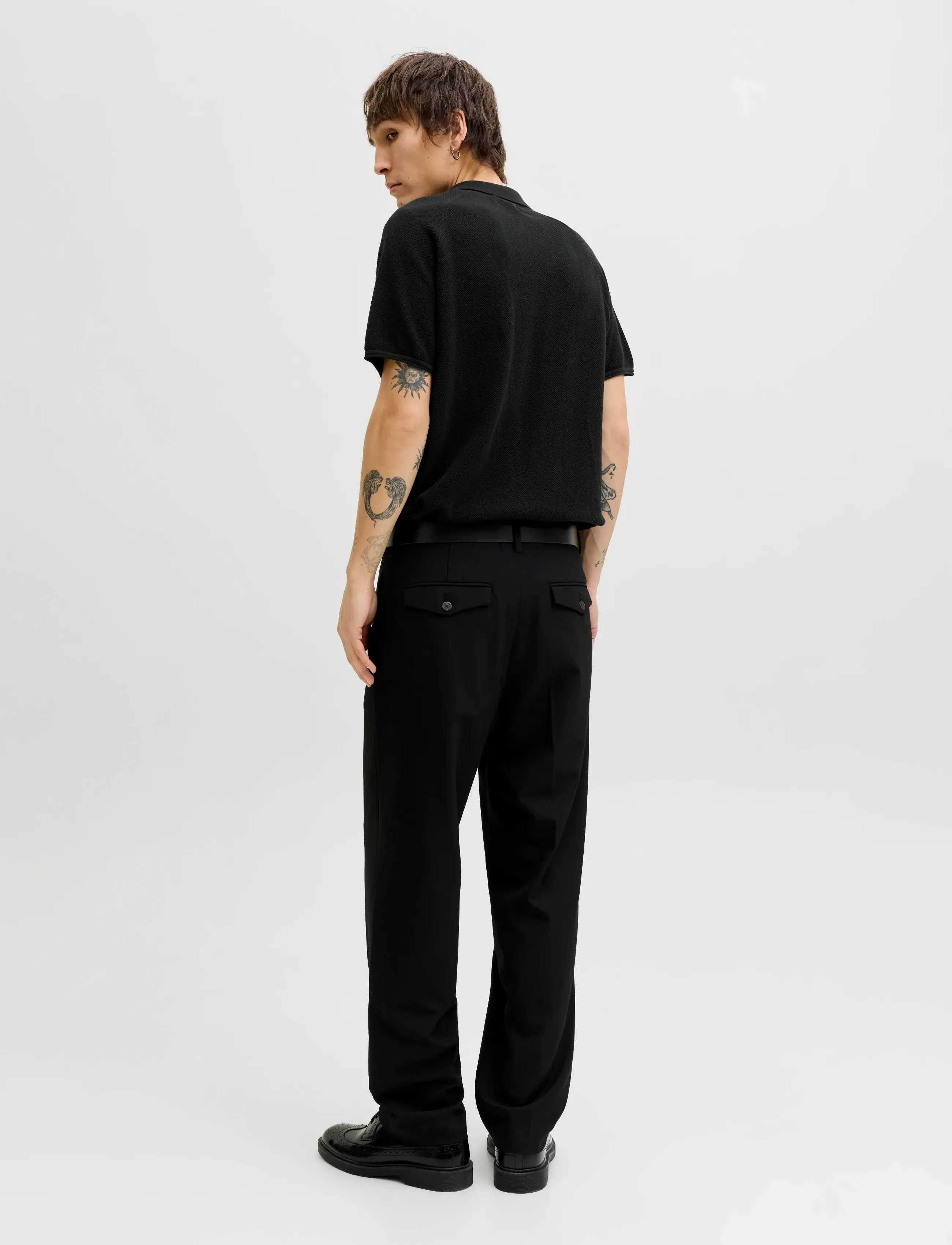 Jack & Jones - JJHILL KNIT SPLIT NECK SS26 - kudumid - black - 2