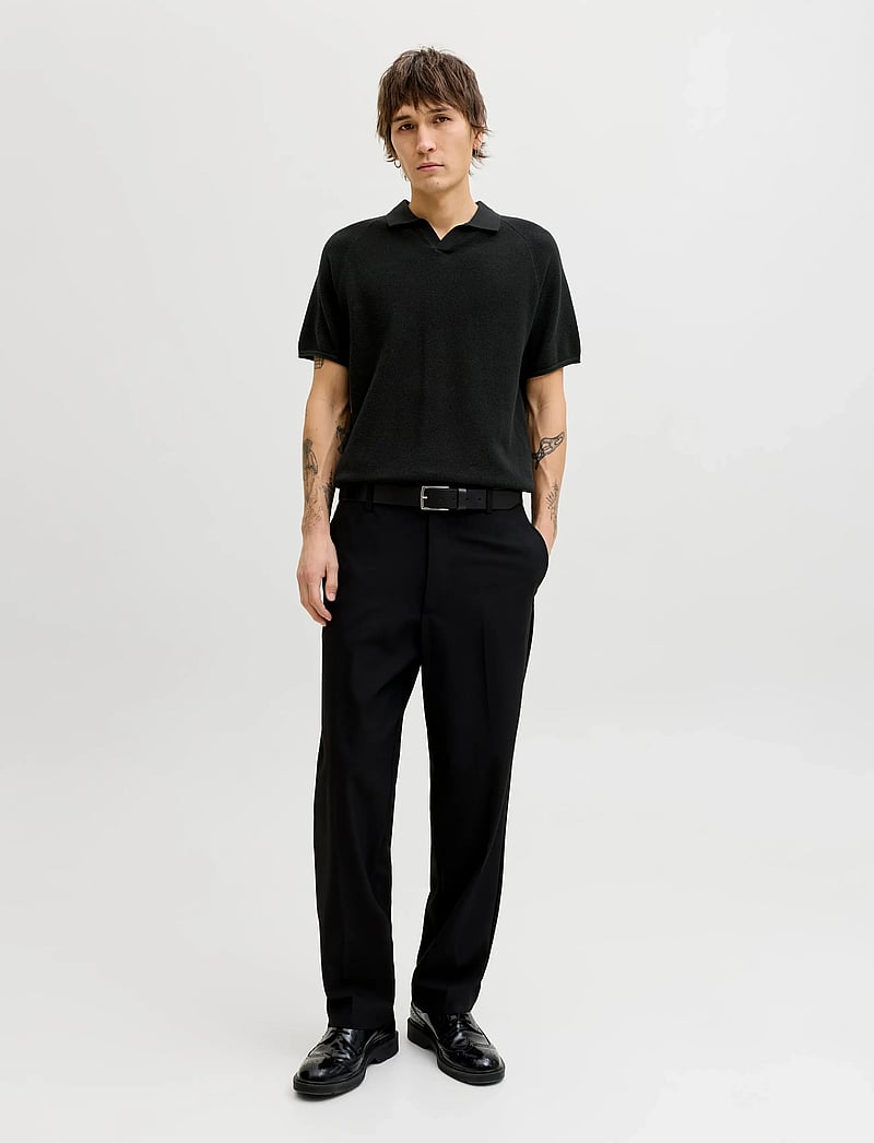 Jack & Jones - JJHILL KNIT SPLIT NECK SS26 - polostrik - black - 3