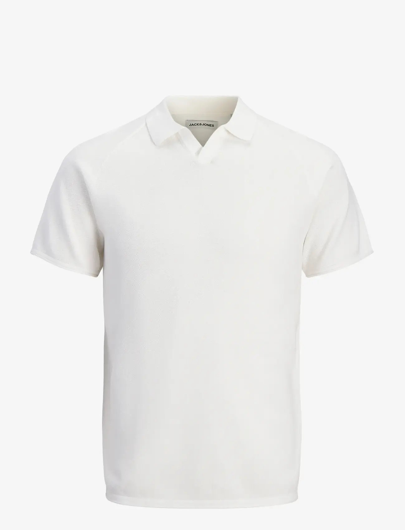 Jack & Jones - JJHILL KNIT SPLIT NECK SS26 - stickade pikéer - cloud dancer - 1