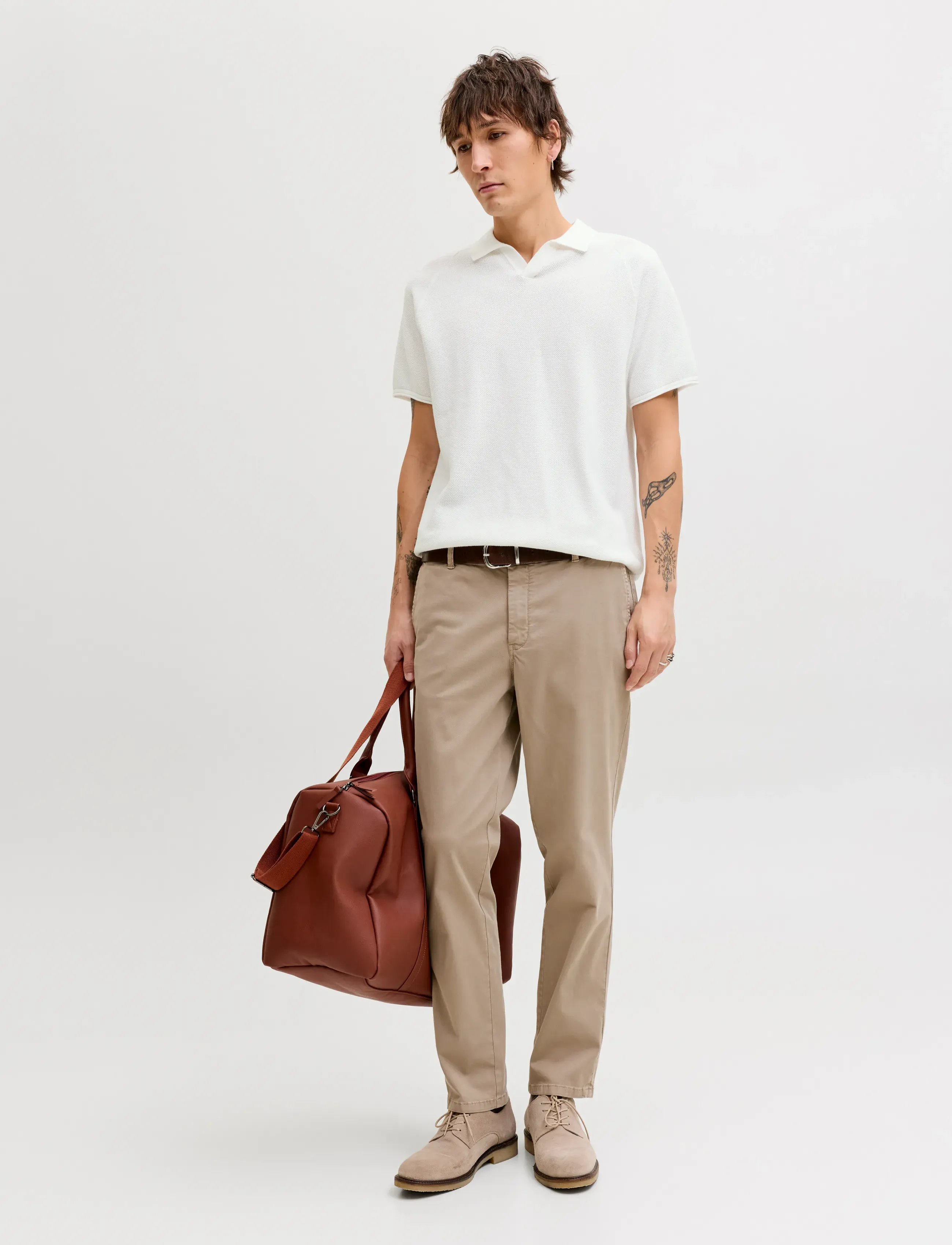Jack & Jones - JJHILL KNIT SPLIT NECK SS26 - knitted polos - cloud dancer - 3