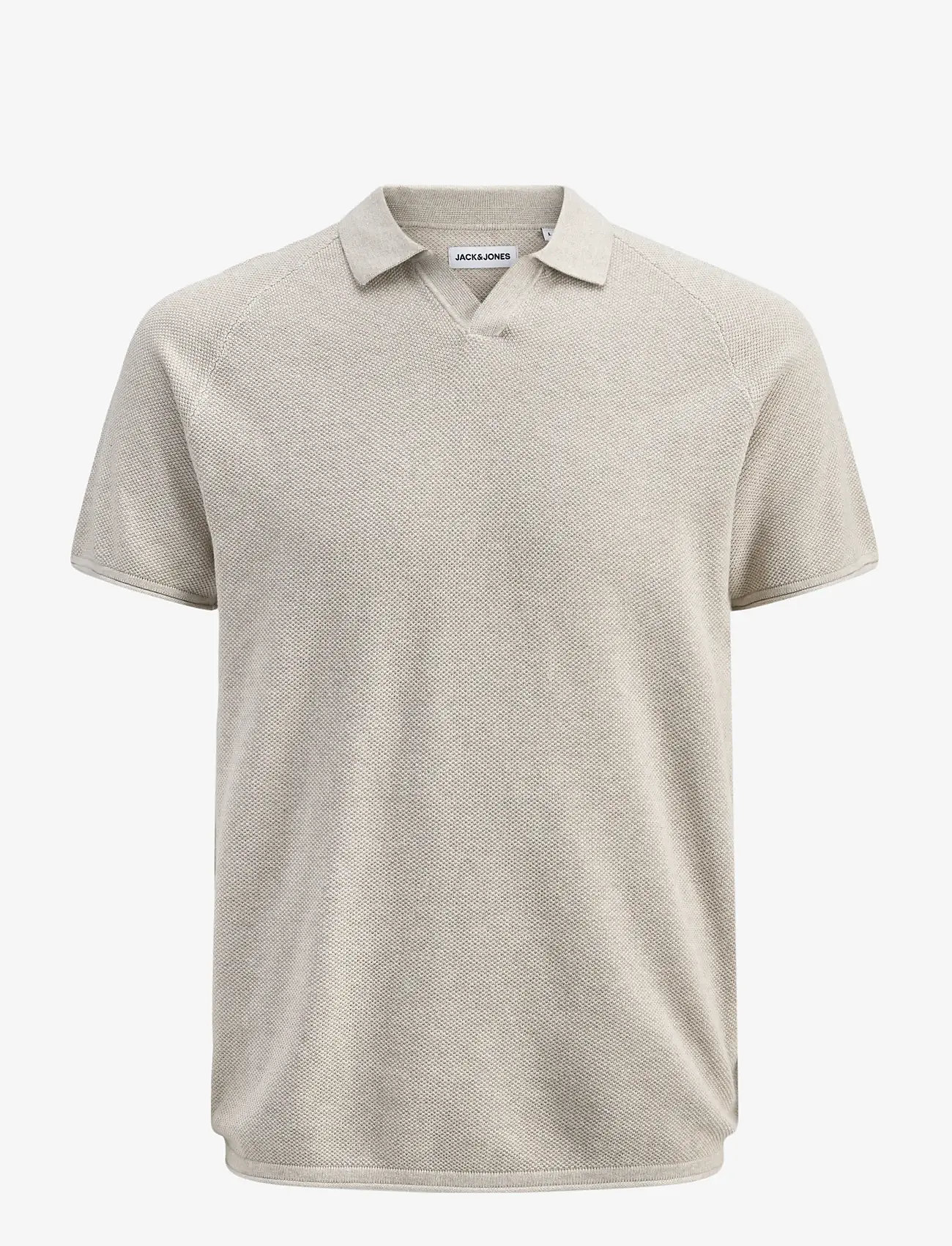 Jack & Jones - JJHILL KNIT SPLIT NECK SS26 - polostrik - oatmeal - 1