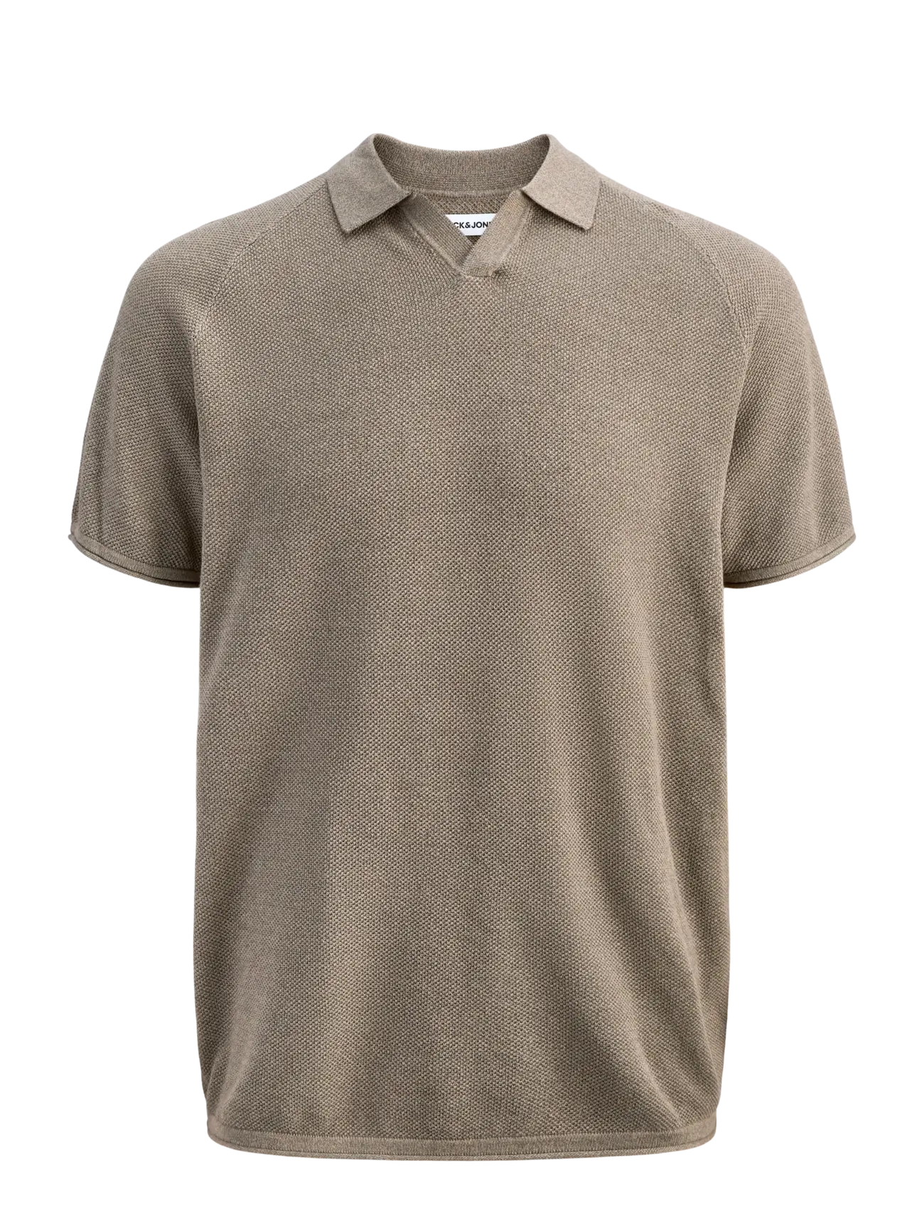 JACK & JONES Jjhill Knit Split Neck Ss26 Khaki - M - Herren