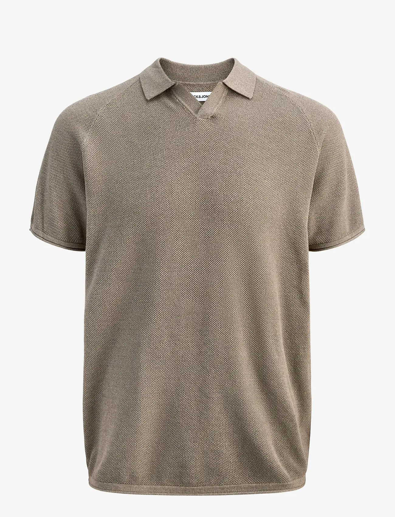 Jack & Jones - JJHILL KNIT SPLIT NECK SS26 - gestrickte polohemden - vetiver - 1