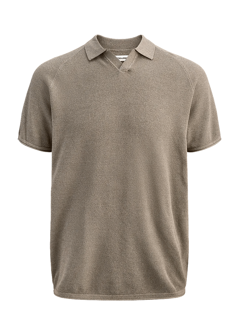 Jack & Jones - JJHILL KNIT SPLIT NECK SS26 - gestrickte polohemden - vetiver - 1