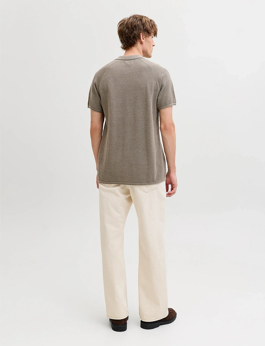 Jack & Jones - JJHILL KNIT SPLIT NECK SS26 - gestrickte polohemden - vetiver - 2
