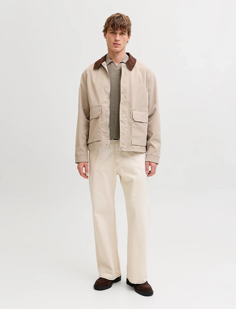 Jack & Jones - JJHILL KNIT SPLIT NECK SS26 - gestrickte polohemden - vetiver - 3