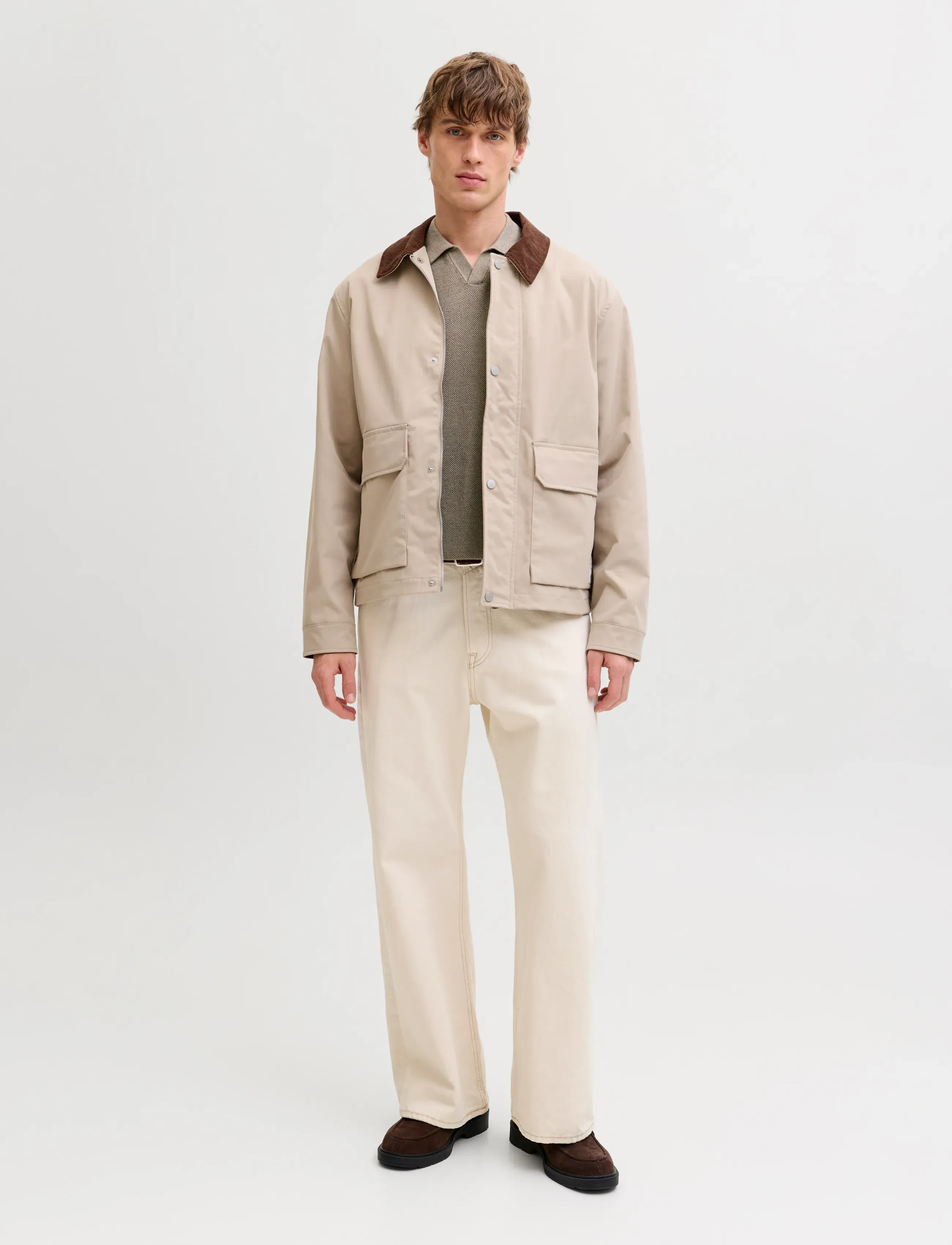 Jack & Jones - JJHILL KNIT SPLIT NECK SS26 - gestrickte polohemden - vetiver - 3