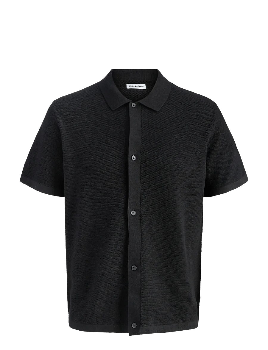 Jack & Jones - JJEGEORGE KNIT SHIRT SS SN - polostrik - black - 1