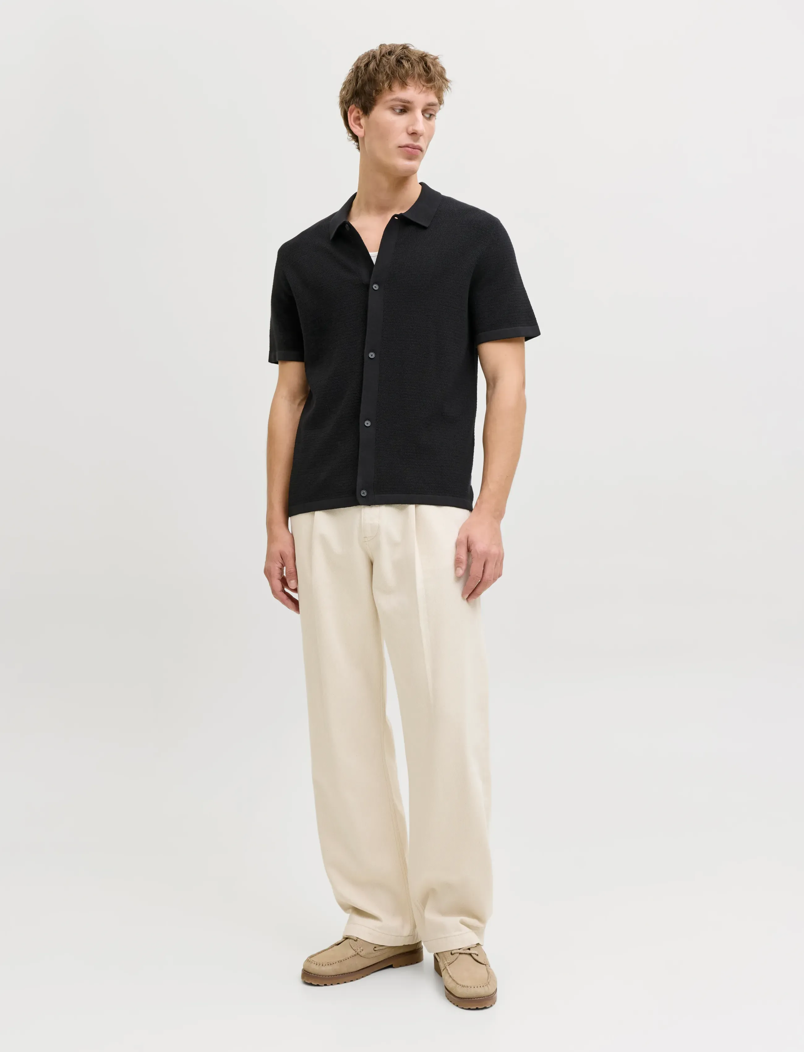 Jack & Jones - JJEGEORGE KNIT SHIRT SS SN - polostrik - black - 3