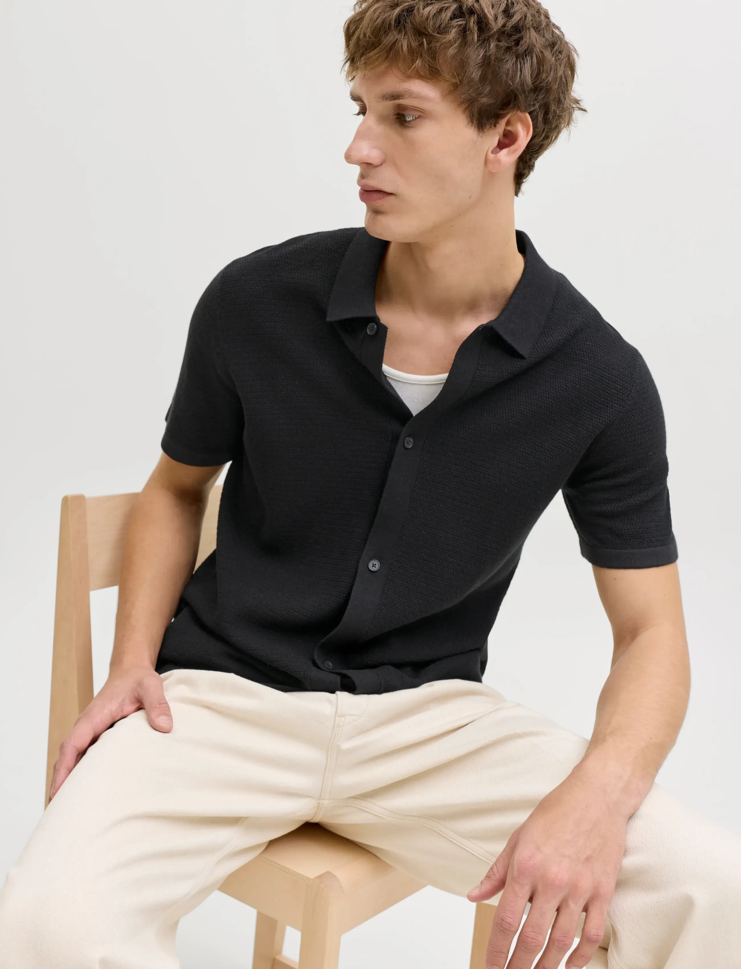 Jack & Jones - JJEGEORGE KNIT SHIRT SS SN - polostrik - black - 5