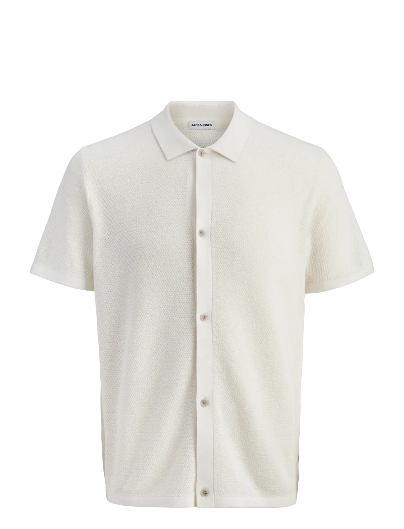 JACK & JONES Jjegeorge Knit Shirt Ss Sn Cream - M - Herren