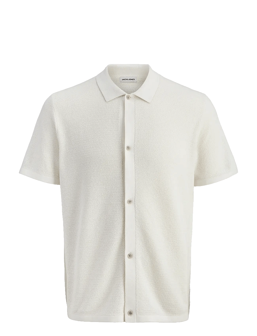 Jack & Jones - JJEGEORGE KNIT SHIRT SS SN - polostrik - cloud dancer - 1