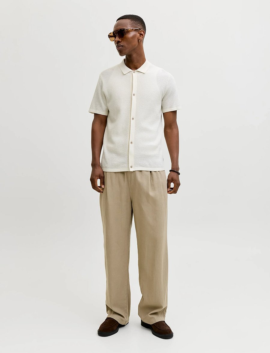 Jack & Jones - JJEGEORGE KNIT SHIRT SS SN - polostrik - cloud dancer - 3