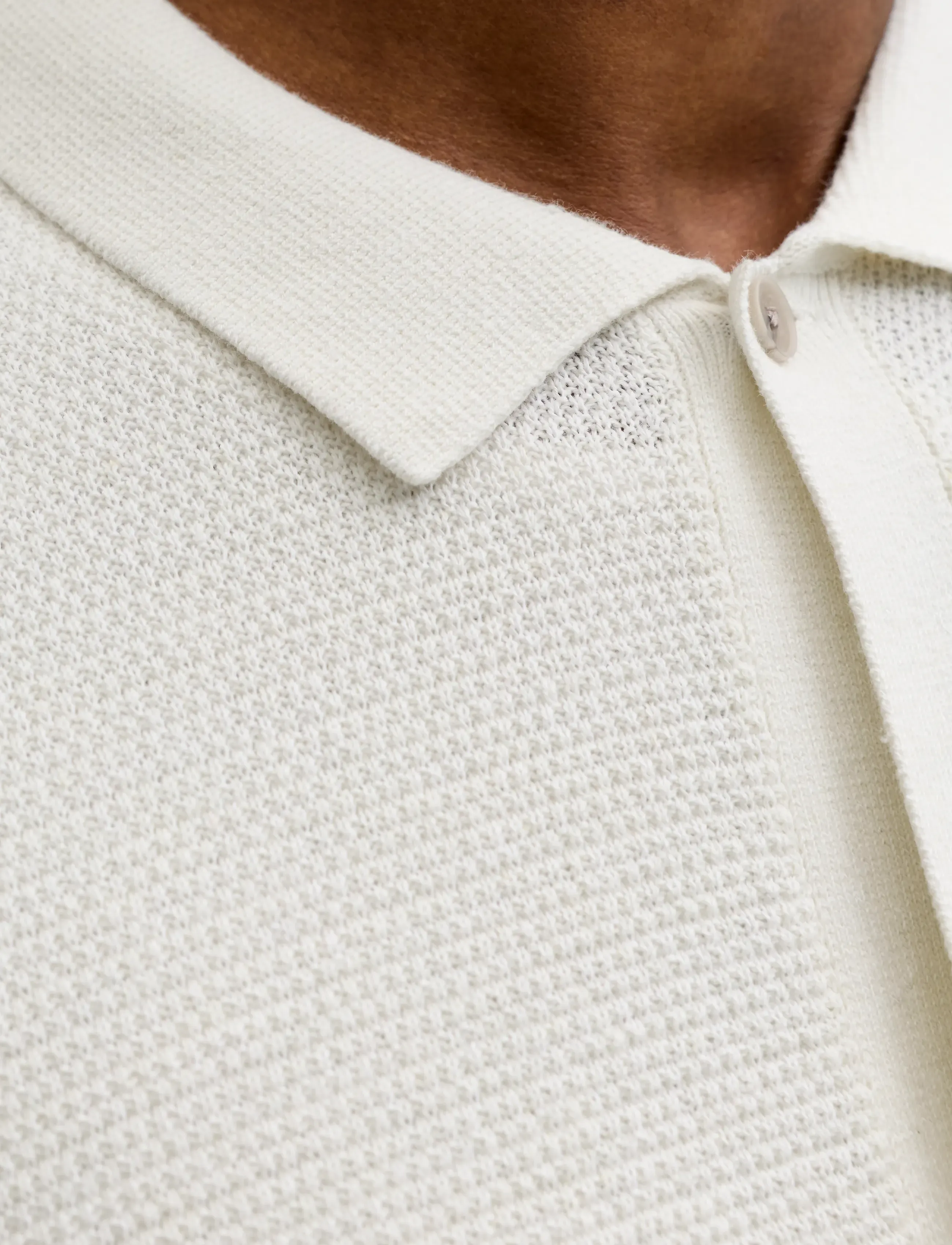 Jack & Jones - JJEGEORGE KNIT SHIRT SS SN - polostrik - cloud dancer - 4