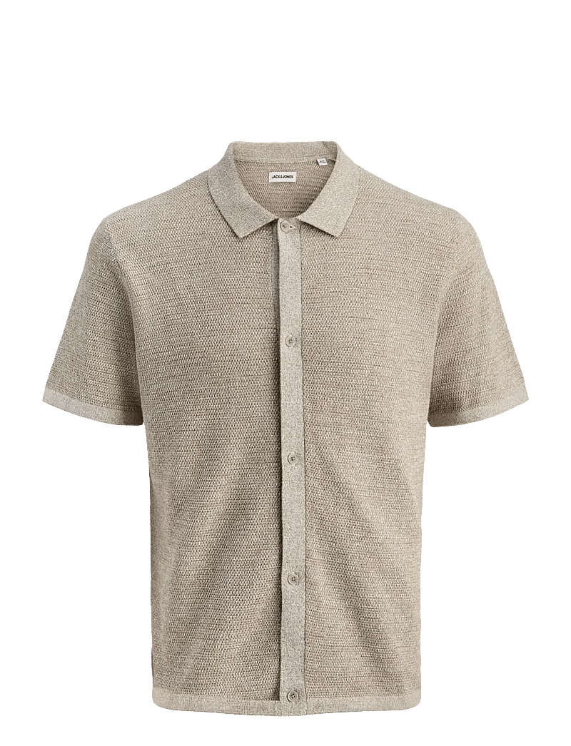 Jack & Jones - JJEGEORGE KNIT SHIRT SS SN - stickade pikéer - coriander - 1