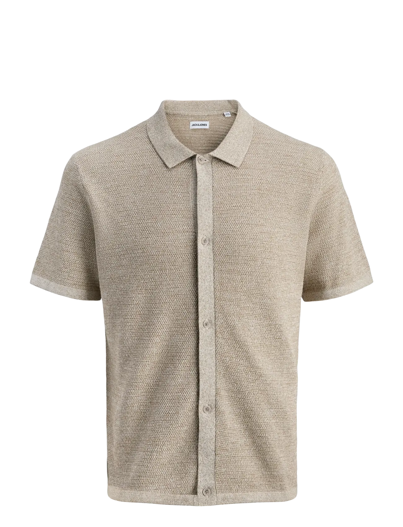 Jack & Jones JJEGEORGE KNIT SHIRT SS SN - Stickat - CORIANDER / beige