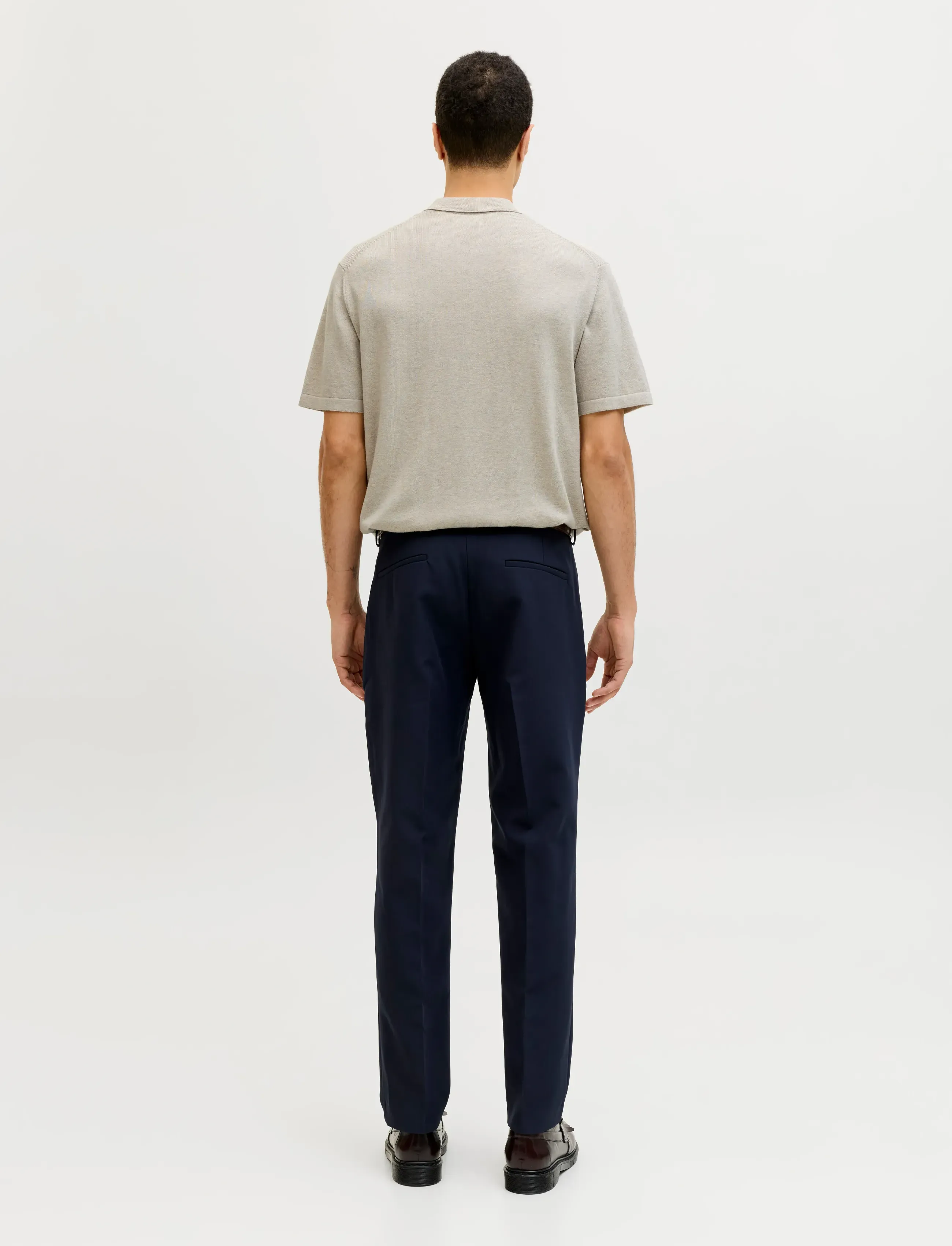 Jack & Jones - JJEEMIL KNIT ZIP POLO SS SN - polostrik - oatmeal - 3