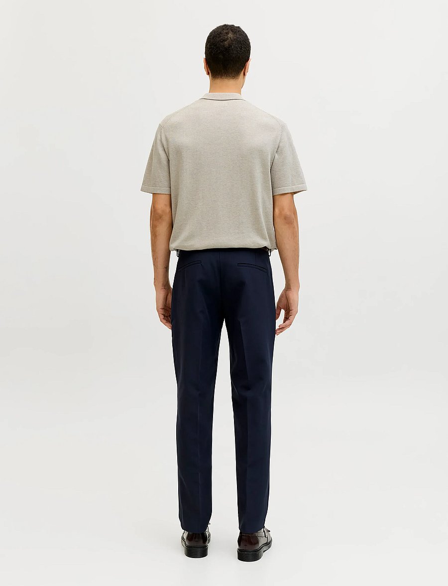 Jack & Jones - JJEEMIL KNIT ZIP POLO SS SN - polostrik - oatmeal - 3