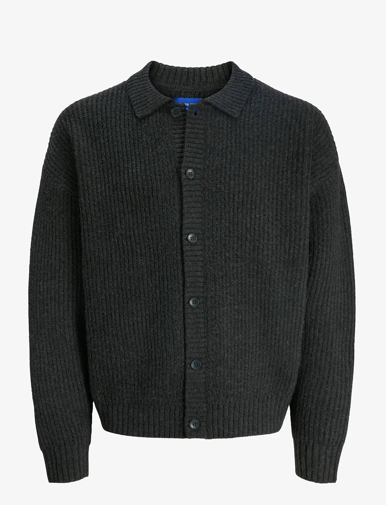 Jack & Jones - JORYORK KNIT CARDIGAN POLO STYDAW25 - cardigans - dark grey melange - 1