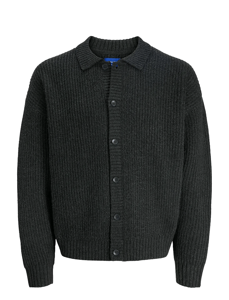 Jack & Jones - JORYORK KNIT CARDIGAN POLO STYDAW25 - cardigans - dark grey melange - 1